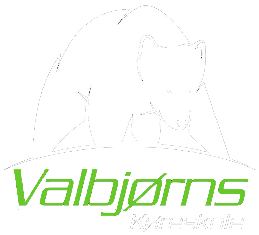 Valbjørns Køreskole - hvidt logo